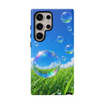 Bubbles Over Grass phone case | Tough Cover