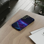 Retro Neon Mountains Phone Case | Vaporwave Galaxy Landscape