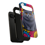 British Shorthair Round Pop Art Tough Phone Case