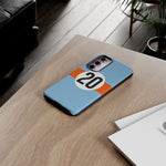 Copy of Blue Orange Number 20 Retro Racing Stripe Tough Phone Case Cover