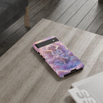 Cherub Cloud Throne Phone Case, Pastel Marble 3D Render Cover