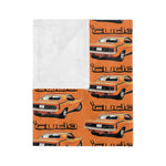 1970 Cuda 340 Orange Microfiber Throw Blanket Muscle Car Gift