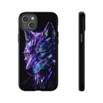 Holographic Wolf Phone Case, Fractured Prism Iridescent Cover
