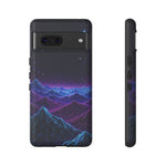 Retro Neon Mountains Phone Case | Vaporwave Galaxy Landscape