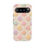 Pastel Swirl Lollipops Tough Case | Candy Pattern Phone Cover