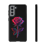 Glitch Rose Neon Phone Case Vaporwave Tough Cover