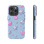 Pink Hearts & Holographic Stars Phone Case | Tough Cover