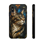 Stained Glass Cat Phone Case, Lead Line Art Cover, Gift