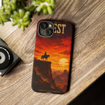 Western Sunset Cowboy Phone Case | Rugged Protective Cover