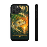 Golden Pompano Fish Phone Case | Coastal Sunset Surf Illustration