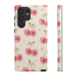 Pink Cherry Pattern Phone Case | Cute Retro Fruit Design