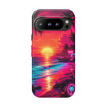 Neon Sunset Beach Radiant Vaporwave Phone Case – Tropical Aesthetic