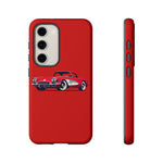 Red Classic Corvette C1 Illustration phone case | Retro Car Tough Case