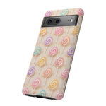 Pastel Swirl Lollipops Tough Case | Candy Pattern Phone Cover