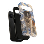 Saint Bernard Dog Phone Case | Mountain Snow Scene, Protective Tough Case