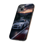 Skyline GT-R R34 White Nurburgring Speed Art Tough Phone Case