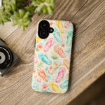 Watercolor Flip Flops pattern Tough Case | Beach Shells Phone Cover