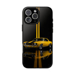 Yellow Camaro Z28 Phone Case, Classic Muscle Car Studio Stripe Cover