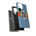 Copy of Blue Orange Number 20 Retro Racing Stripe Tough Phone Case Cover