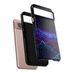 Retro Neon Mountains Phone Case | Vaporwave Galaxy Landscape