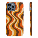 Groovy Wave Lines Retro Art Tough Phone Case