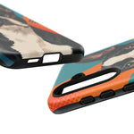 Boston Terrier Pop-Art Portrait Tough Phone Case - Teal Orange