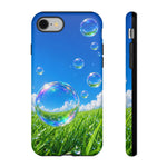 Bubbles Over Grass phone case | Tough Cover