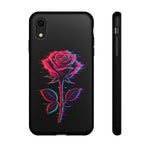 Glitch Rose Neon Phone Case Vaporwave Tough Cover