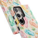 Watercolor Flip Flops pattern Tough Case | Beach Shells Phone Cover