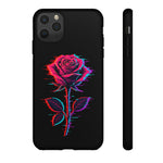 Glitch Rose Neon Phone Case Vaporwave Tough Cover