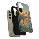 Leaping Golden Trout Lake Scene phone case | Tough Cover