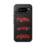 C4 Corvette Art Phone Case Red, Three-View Vector Cover, Gift