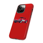 Red Classic Corvette C1 Illustration phone case | Retro Car Tough Case