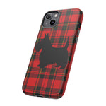 Scottish Terrier Silhouette Plaid Art Tough Phone Case