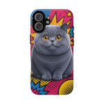 British Shorthair Round Pop Art Tough Phone Case