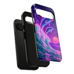 Neon Dolphin Ocean Vaporwave Art Tough Phone Case