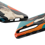 Boston Terrier Pop-Art Portrait Tough Phone Case - Teal Orange