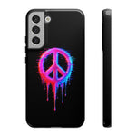 Glitch Peace Sign Phone Case, RGB Melt Digital Art Tough Cover, Gift
