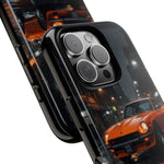 Orange Datsun 240Z on Rainy City Street phone case | Tough Cases