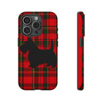 Scottish Terrier Silhouette Plaid Art Tough Phone Case