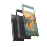 Leaping Golden Trout Lake Scene phone case | Tough Cover
