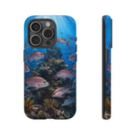 Snapper Reef Phone Case, Sunlit School Ocean Fishing Tough Cover