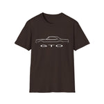 1964 GTO Outline Silhouette Classic Muscle Car T-Shirt Line Art Emblem Fan Gift