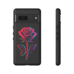 Glitch Rose Neon Phone Case Vaporwave Tough Cover