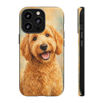 Goldendoodle Fluffy Curls Portrait Art Tough Phone Case