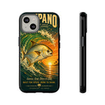 Golden Pompano Fish Phone Case | Coastal Sunset Surf Illustration