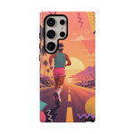 Retro Runner Sunset phone case | 80s Vaporwave jogging design