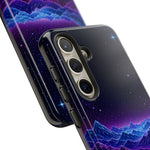 Retro Neon Mountains Phone Case | Vaporwave Galaxy Landscape