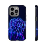 Neon Blue Tiger phone case | tough protective cover