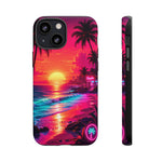 Neon Sunset Beach Radiant Vaporwave Phone Case – Tropical Aesthetic